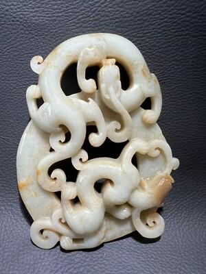4.59 inch Chinese antique high relief jade wall