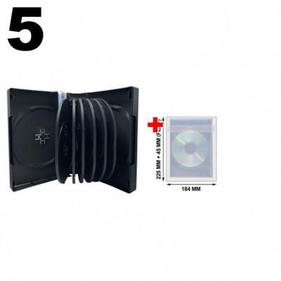 5 Black 14 Disc DVD Cases & 100 OPP Bags