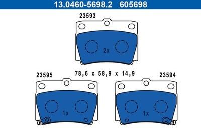 Brake Pads ATE 13.0460-5698.2 for MITSUBISHI