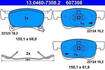 Brake Pads ATE 13.0460-7308.2 for OPEL