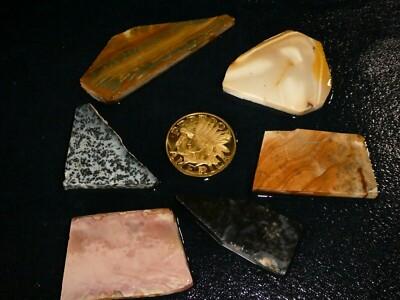 Cabochon 6 pieces- pre shaped and rough for cabbing