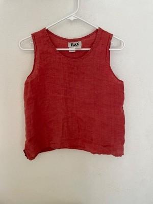 flax 100% linen tank top size petite light red/pink