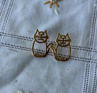 Gold Cat earrings