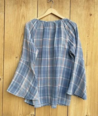 Kyla Seo Embroidered Plaid Gauze Tunic Sz Large - 6