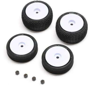 Losi LOS-1763 Tires Wheels White Mounted: Micro-B - 2