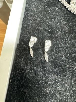 Nadri Silver Cubic Zirconia Dangle Earrings