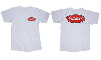 Peterbilt logo white t-shirt semi trucking diesel