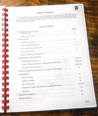 Rock-ola 442 Jukebox Service & Parts Complete Manual - 2