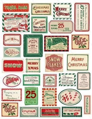 Set  Christmas Embellishments Junk Journal Scrapbook 