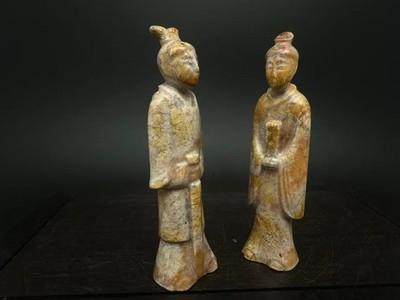 Two 2.75-inch Chinese antique jade figures - 8