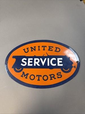 United Motors Service Porcelain Gas Pump Sign