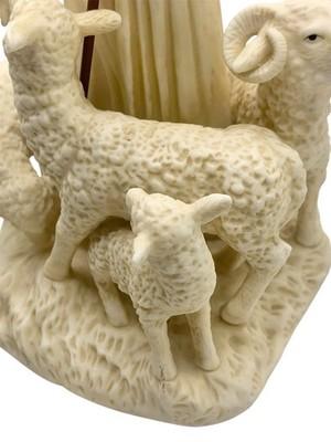 VTG Jesus Christ The Good Shepherd Bisque Figurine - 3
