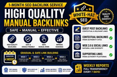 🚀 1-MONTH SEO BACKLINK SERVICE – SAFE & MANUAL LINK BUILDING