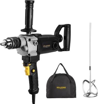 10-Amp Corded 5/8" Heavy Duty Drill Mixer Set, Mixing Drill Machine