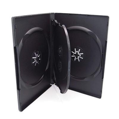 10 Pack Maxtek Standard 14mm Black Quad 4 Disc DVD Cases with Double