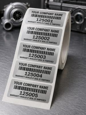 1000 CUSTOM PRINTED WARRANTY TAMPER EVIDENT VOID LABELS STICKERS SEALS BAR CODE