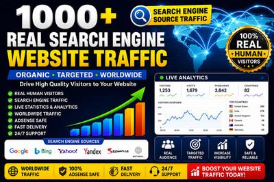 1000 Real Search Engine Website Traffic | Organic Visitors | SEO Promotion