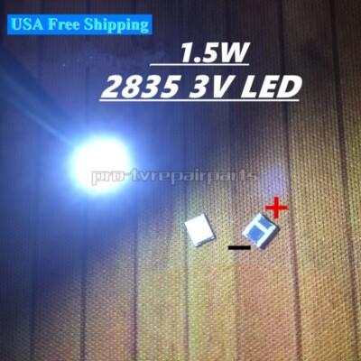 100pcs 1.5W 3V 1210 3528 2835 131LM Cool White LCD Backlight TV Application