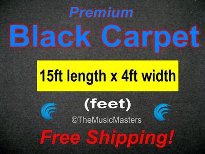 15' x 4' BLACK CARPET for Car Sub Speaker Box Cabinet Pro Road Case Trunk Liner