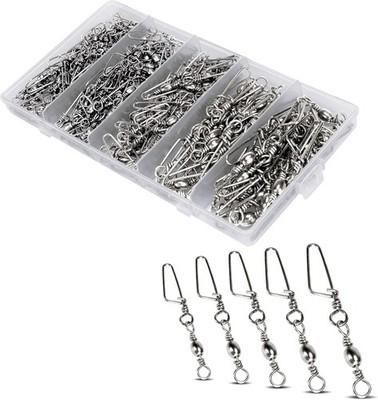 150PCS Fishing Swivels Snaps Kit, Ball Bearing Barrel Swivels Fishing Tackle
