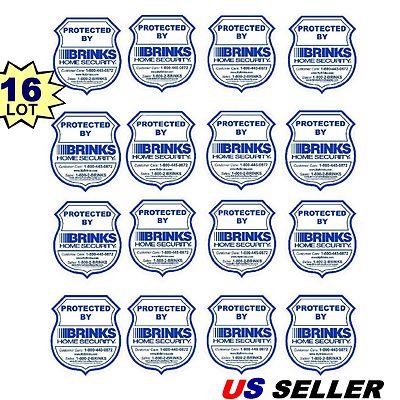 16 BRINKS ADT Home Security Alarm System Police Badge Warning Sticker Decals