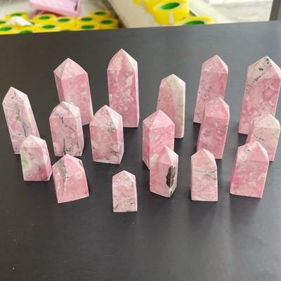 1LB Natural peruvian pink rhodonite Quartz Obelisk Point Crystal Tower Healing