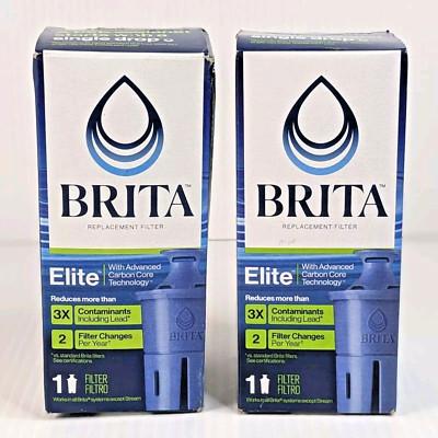 2 Brita ELITE Replacement Filters for Pitchers Dispensers - NEW