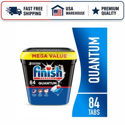 (2 Pack) Finish Quantum Dishwasher Pods Advanced Clean No Pre Rinse, 84 Count