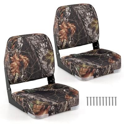 2-Pack Folding Boat Seats w/ Thick Sponge Padding Fixing Bolts Hinges