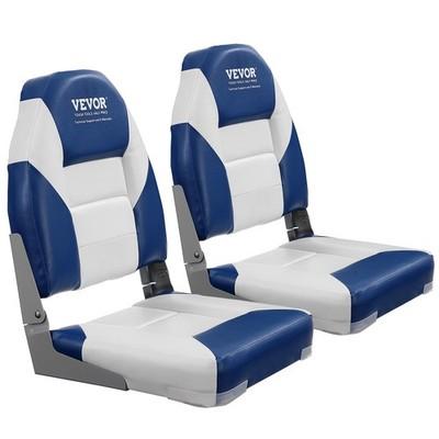 2-Pack High Back Boat Seats 21.85" Folding Captain Chairs Thickened Padding