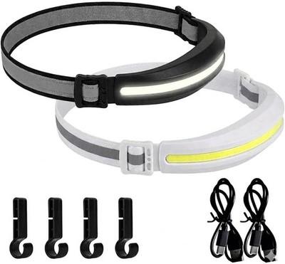 2-Pack LED Headlamp, 230° Wide Beam, USB-C Rechargeable, Waterproof