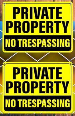 🇺🇸2-Pack No Trespassing Signs Private Property 10 x 7 Inch Rust Free Aluminum