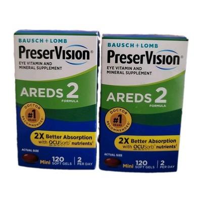 2 Pack PreserVision AREDS 2 Formula 120 softgels, Exp:11/2026-NEW!!!