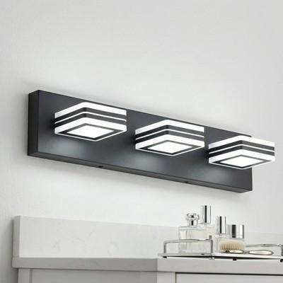 20'' Vanity Light 3 Lights Dimmable LED Bathroom Over Mirror Wall Fixture Black