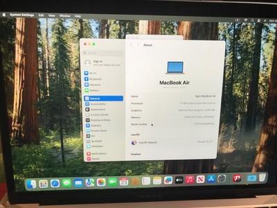 2020 Apple MacBook Air 13" i3 1.1GHz 8GB 256GB Silver A2179 Service Battery #179