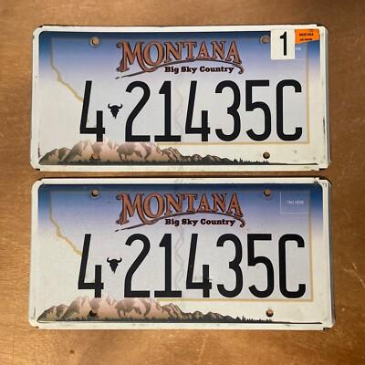 2020 Montana License Plate Pair # 4-21435C