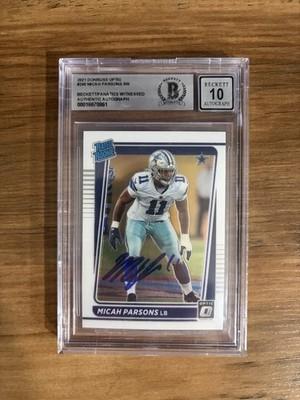 2021 Panini Donruss Optic Rated Rookie Micah Parsons #245 On Card Autograph