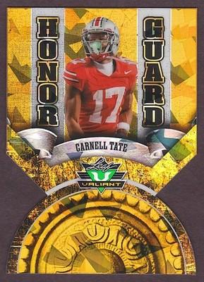 2025 Leaf Eclectic Valiant Honor Guard Carnell Tate Gold RC 1/1 Titans WR