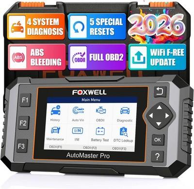 2026 FOXWELL NT614 Elite OBD2 Scanner, 4 Systems, 5 Resets Code Reader | Upgrade