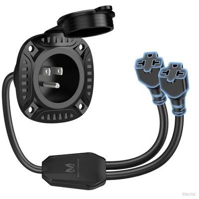 20A 125V AC Port Plug, 12 AWG Dual Extension Cords, 5-in-1 RV Shore Power Inlet