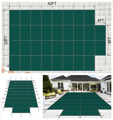 20FT x 40FT Inground Pool Safety Cover with 4FT x 8FT Center End Step & Hardware