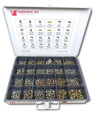 240 PCS! US & Metric Zerk Grease Fittings Assortment Kit
