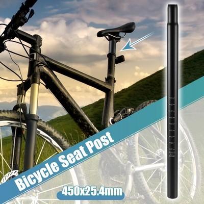 25.4x450mm Universal Bike Seat Post Aluminum Alloy Bike Seat Tube Mount Black