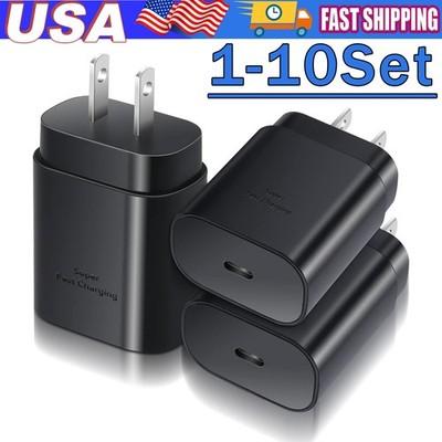 25w Type USB-C Fast Wall Charger+6FT Cable For Samsung Galaxy S20 S21 5G US Lot