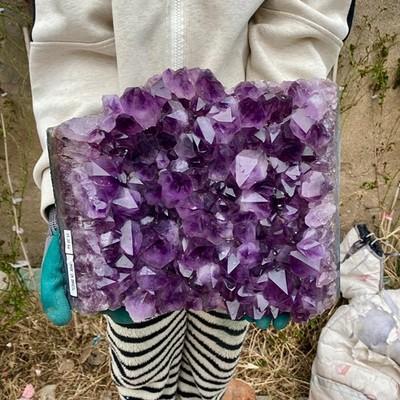 26.56LB Natural Amethyst geode quartz cluster crystal specimen Healing.