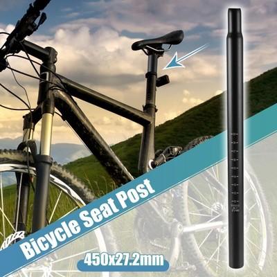27.2x450mm Universal Bike Seat Post Aluminum Alloy Bike Seat Tube Mount Black