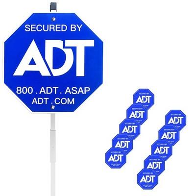 28" ADT Security Signs for Yard with Stake & 10 Pcs ADT Window Stickers, 100%...