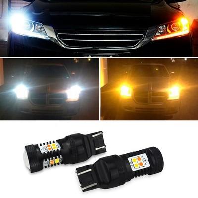 2PCS LED Turn Signal Lights 7443 Switchback Amber White Anti Hyper Flash DRL