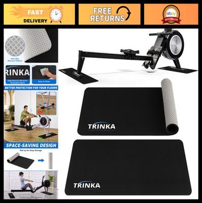 2PCS Non-Slip Rowing Machine Mats 30"x12" - Protect Hardwood Floors, Fitness Equ