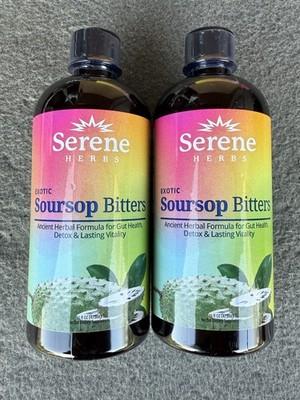 2x - Serene Herb Exotic Soursop Bitters Gut Health Detox Lasting Vitality 16oz